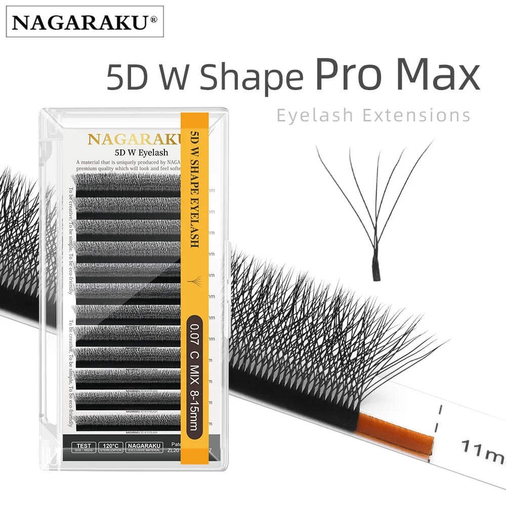 NAGARAKU 5D W Shape Big Bundle Eyelash Extension Mega Volume Premade Fans Eyelas