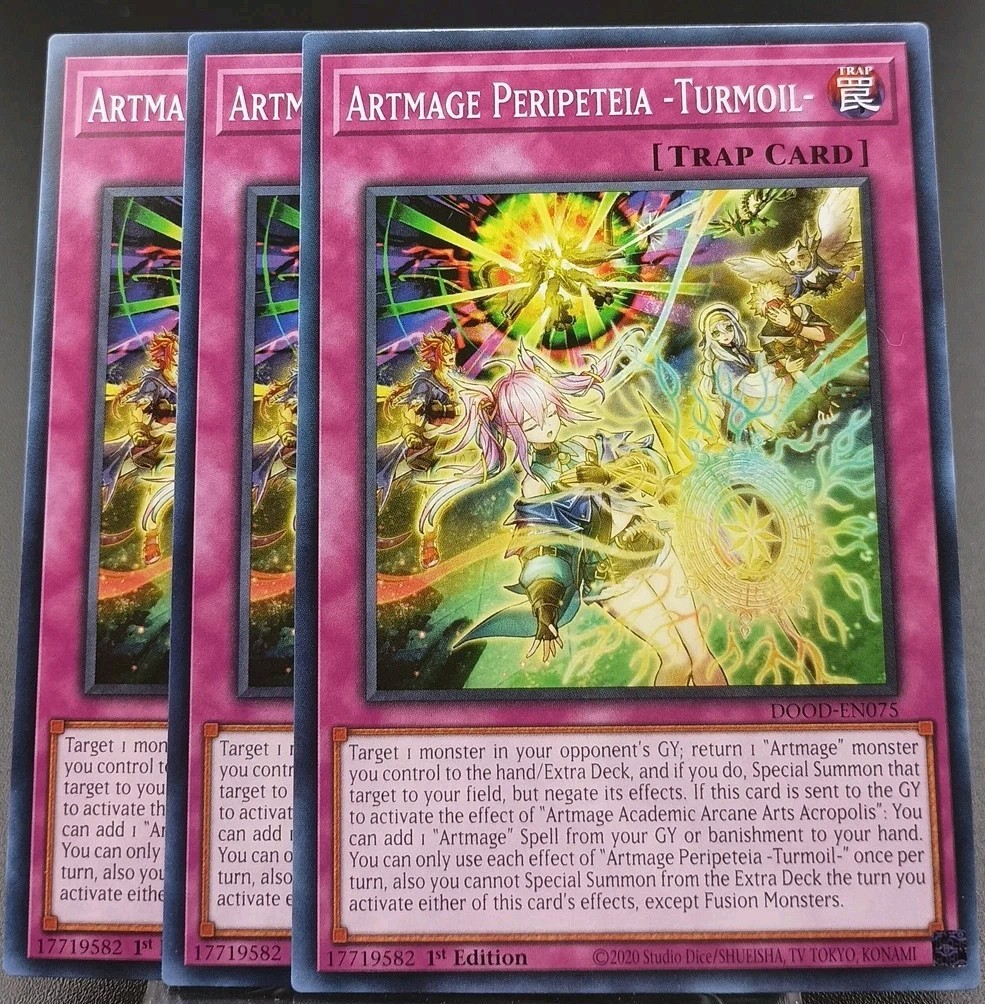 3x Artmage Peripeteia - Turmoil- 1st Edition Common DOOD-EN075 Yu-Gi-Oh 3x Artmage Peripeteia - Turmoil- 1st Edition Common DOOD-EN075 Yu-Gi-Oh