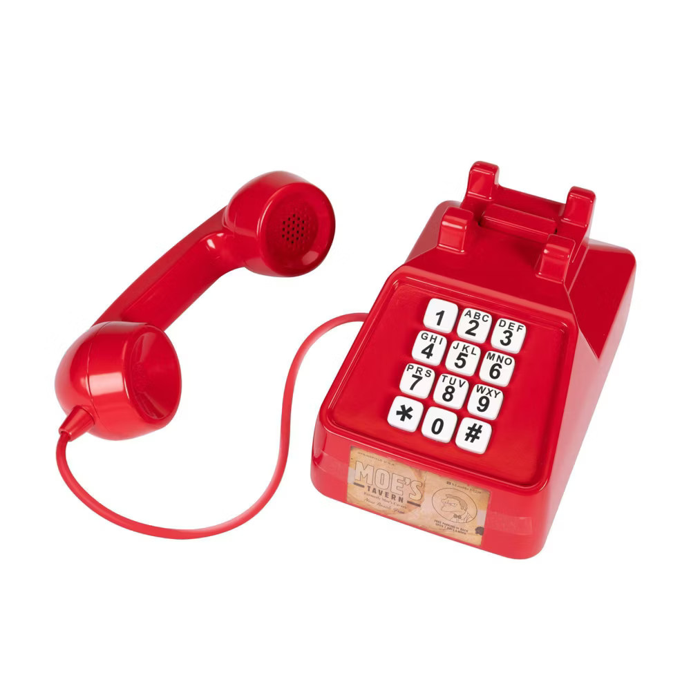 The Simpsons Moe's Tavern Prank Phone Red - Toy Vintage Style Telephone