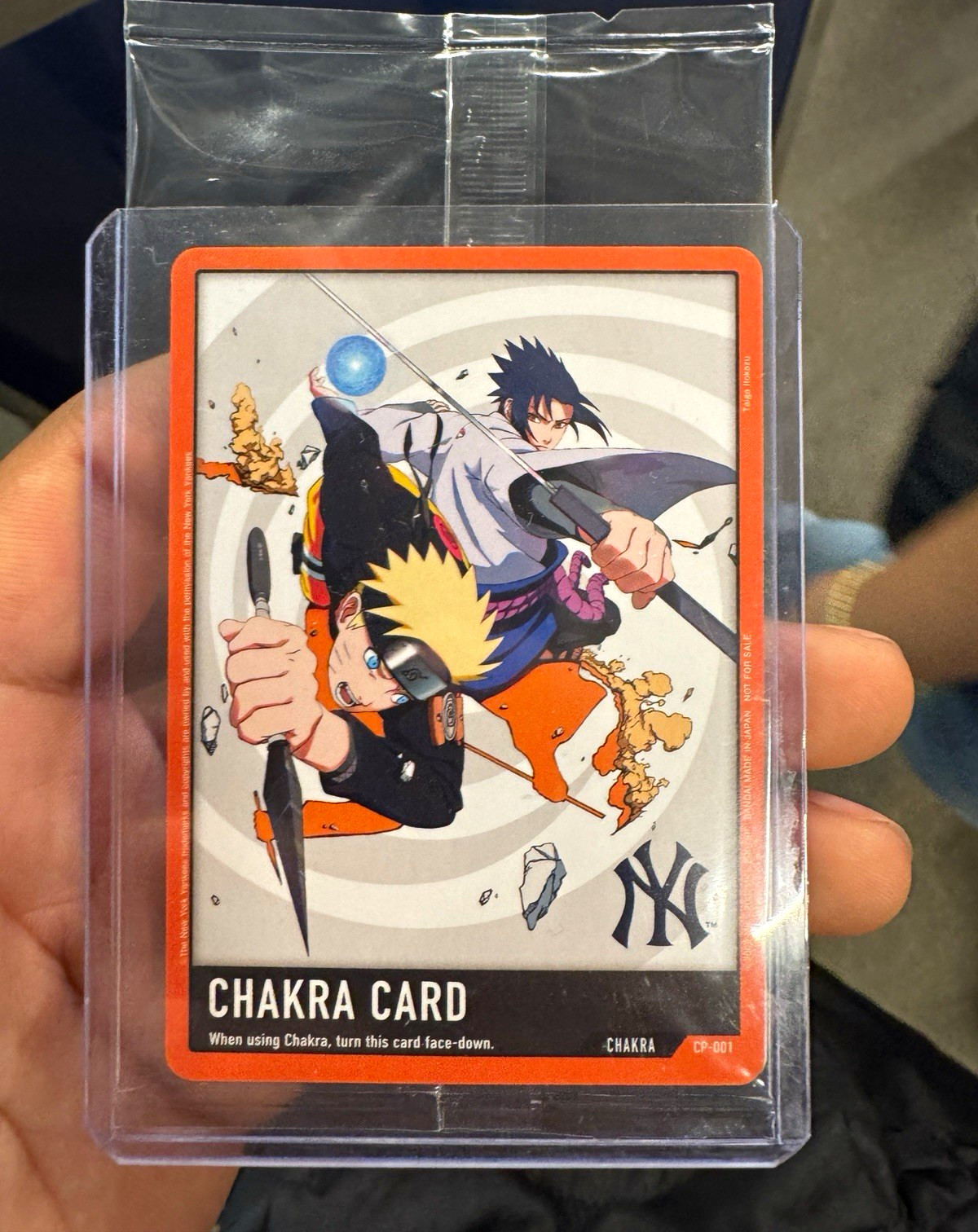 Yankees Bandai Naruto Chakra Card CP-001 Naruto Uzumaki & Sasuke Uchiha
