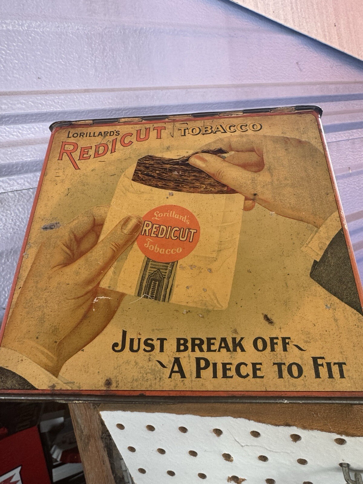 Vintage Antique Lorillard\'s Redicut Lunch Pail Tobacco Tin EMPTY Vintage Antique Lorillard\'s Redicut Lunch Pail Tobacco Tin EMPTY