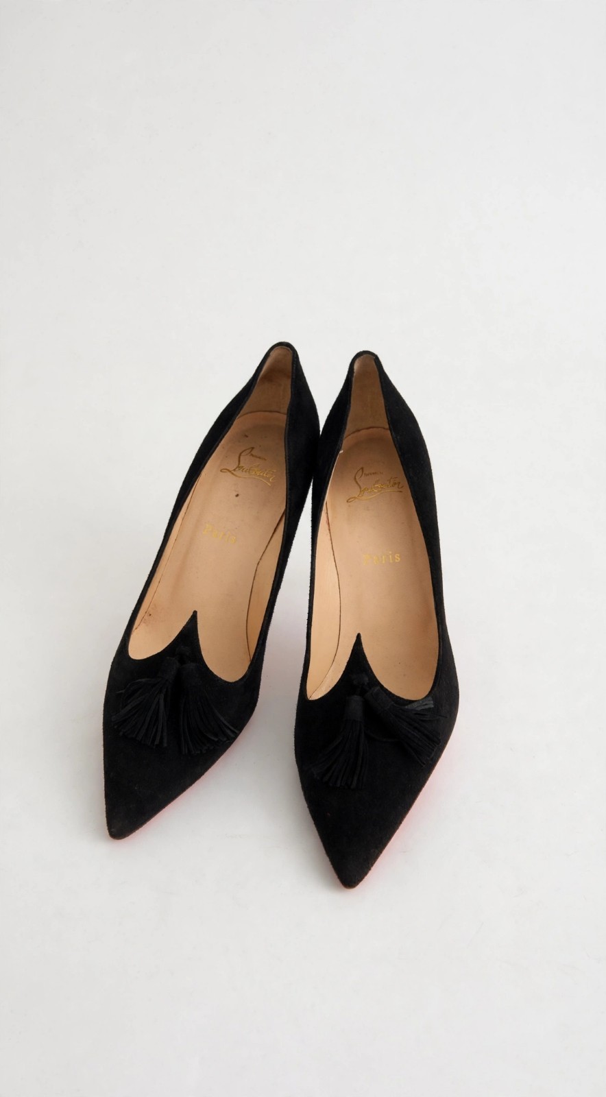 Christian Louboutin Gwalior Black Suede Tassel Pumps EU 41 US 10 Christian Louboutin Gwalior Black Suede Tassel Pumps EU 41 US 10