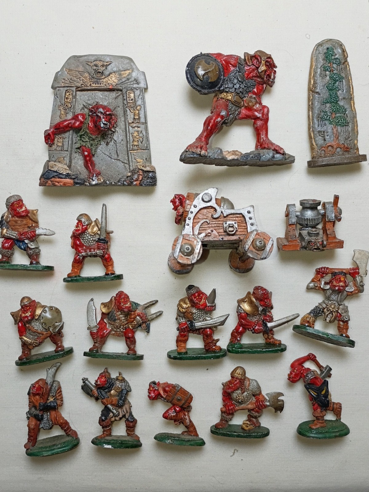 Vintage Grenadier Metal Orcs Miniature Lot 1980s D&D AD&D Warhammer Fantasy 17pc