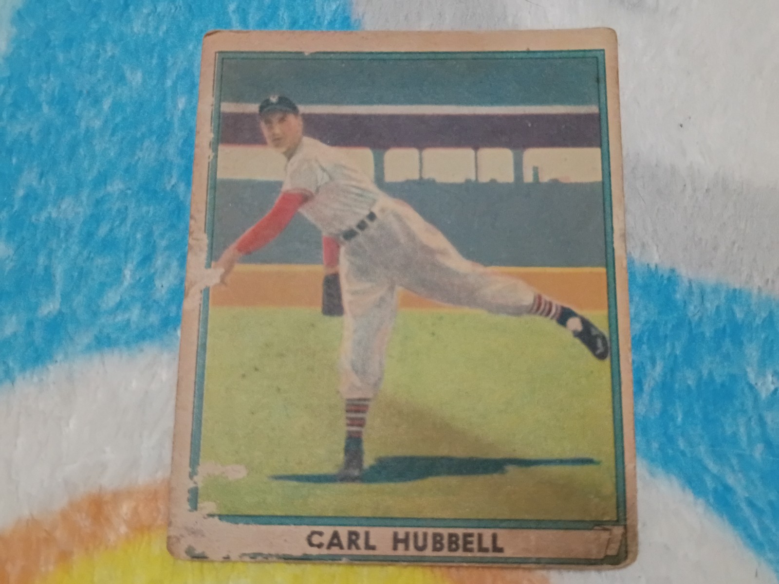Vintage 1941 Play Ball #6 Carl Hubbell Baseball Card READ