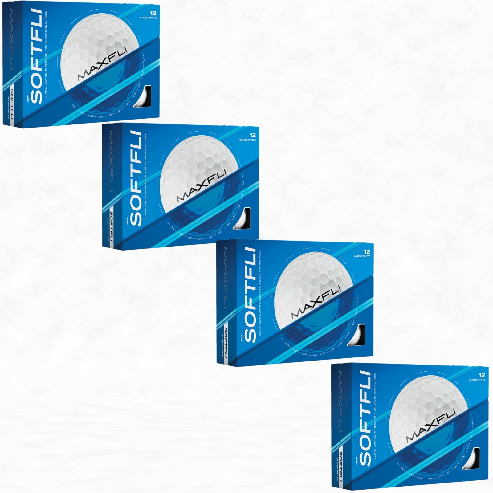 Maxfli SoftFli Golf Balls Gloss White - Bulk 4 Pack 48 Balls New