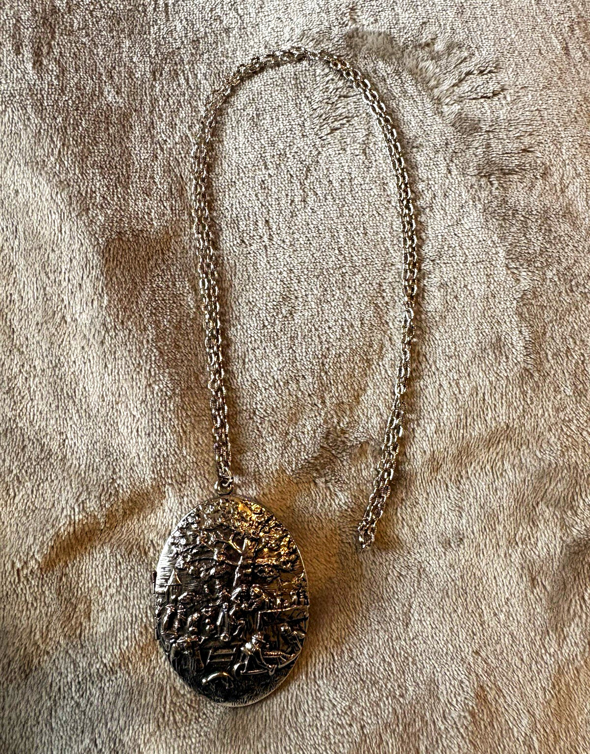 Vintage Revlon Intimate Heirloom Solid Perfume Locket Necklace Sticker Flawless