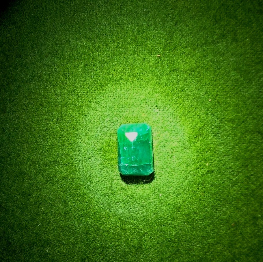 Natural Zambian Emerald Octagon Step Cut Bluish-Green Cert 10.30 ct