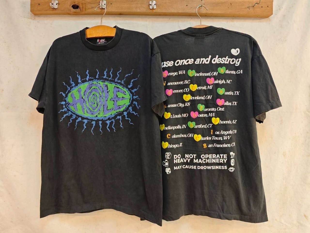 Vintage Rare 90s Hole Band Courtney Love Tour Grunge Black XL T-shirt REPRINT Vintage Rare 90s Hole Band Courtney Love Tour Grunge Black XL T-shirt REPRINT