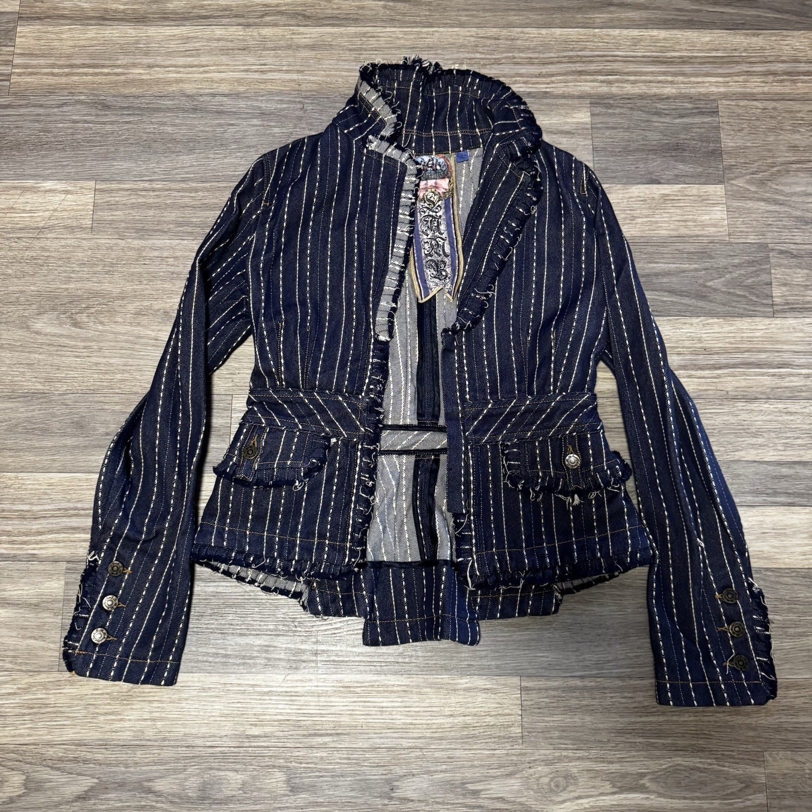 L.A.M.B. Gwen Stefani Blazer Blue y2k Rockabilly Vintage Women\'s 6 L.A.M.B. Gwen Stefani Blazer Blue y2k Rockabilly Vintage Women\'s 6