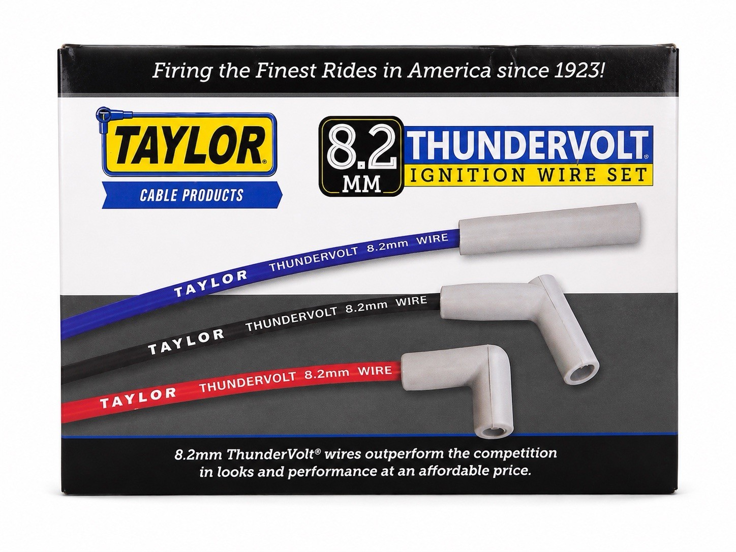 Taylor 84072 ThunderVolt 8.2mm Custom Ignition Wire Set 8 Cylinder Black NEW