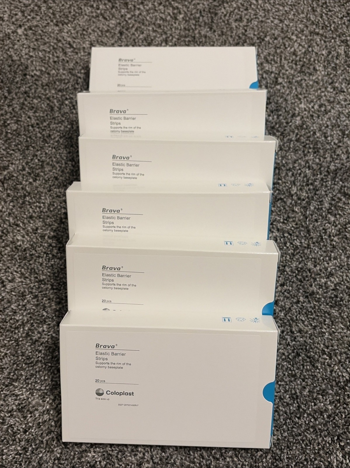6 BOXES Coloplast Brava 120700 Elastic Barrier Strips - 20ct Boxes Ex 12/2028 6 BOXES Coloplast Brava 120700 Elastic Barrier Strips - 20ct Boxes Ex 12/2028
