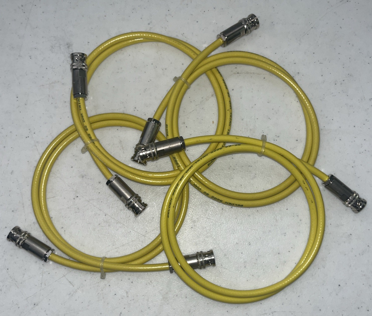 Belden 9222 3ft Triaxial Cable Pomona 5218 3-Lug BNC Male Triax Lab Cord NOS