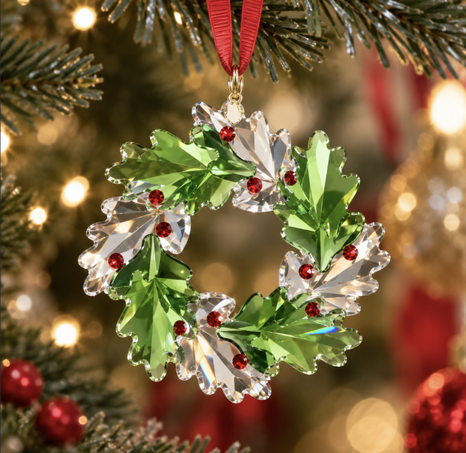 Swarovski 2026 Holiday Exquisite Wreath Christmas Crystal Ornament #5764752 NIB