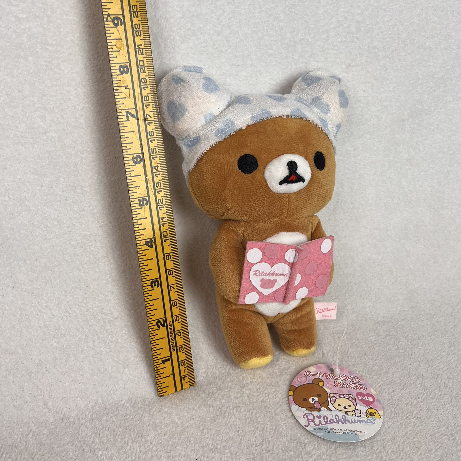 2012 San-X Rilakkuma Heart Bath Time Stuffed Bear Plush Reading Book w/ TAG 2012 San-X Rilakkuma Heart Bath Time Stuffed Bear Plush Reading Book w/ TAG