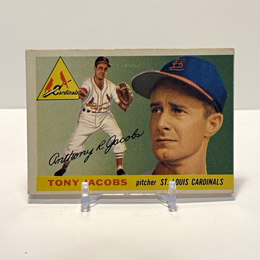 Topps 1955 Topps High # Rookie Tony Jacobs #183 St. Louis Cardinals Topps 1955 Topps High # Rookie Tony Jacobs #183 St. Louis Cardinals