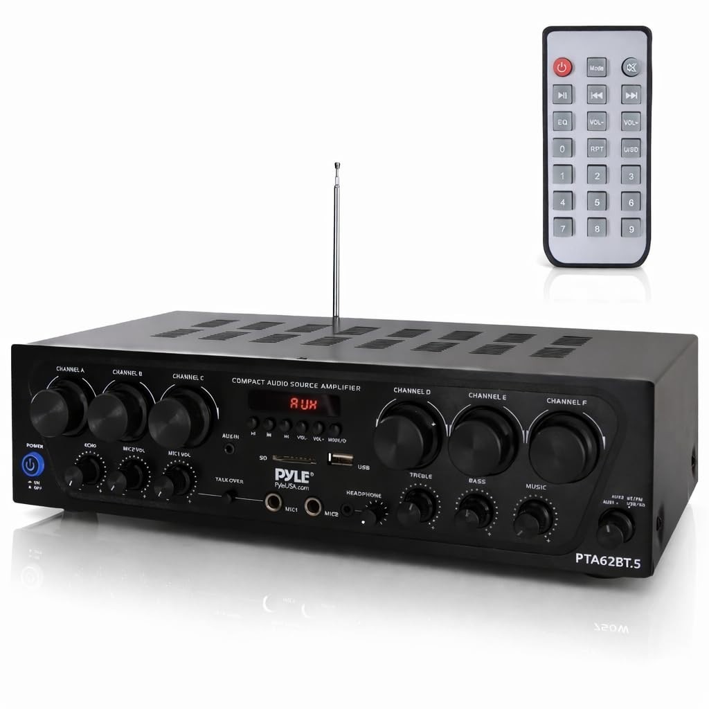 Pyle PTA62BT 6 Channel Home Audio 750W Power Amplifier - READ DESCRIPTION