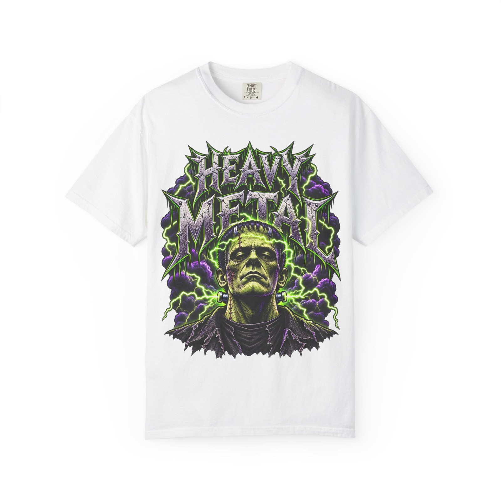 Heavy Metal Frankenstein T-Shirt — Retro Gothic Rock Tee Heavy Metal Frankenstein T-Shirt — Retro Gothic Rock Tee
