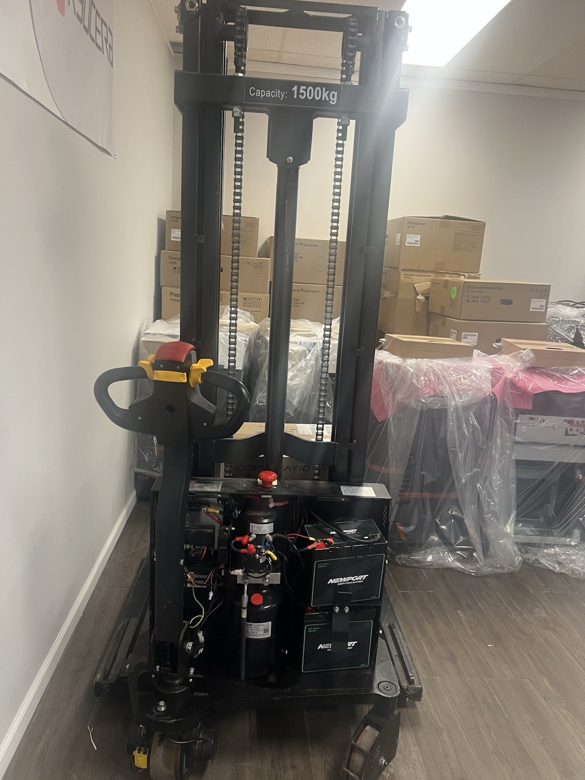 Walk-Behind Electric Walkie Stacker Forklift 1500kg Load Capacity Walk-Behind Electric Walkie Stacker Forklift 1500kg Load Capacity