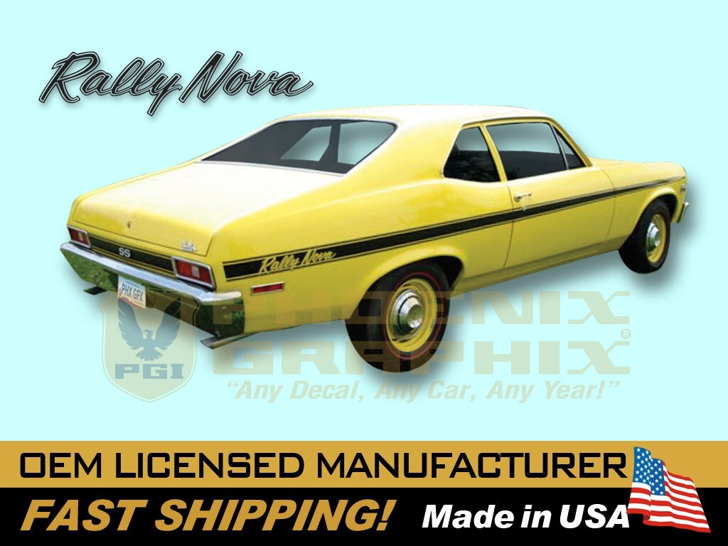 1971 1972 Chevrolet Rally Nova Decals Stripes Graphics Kit