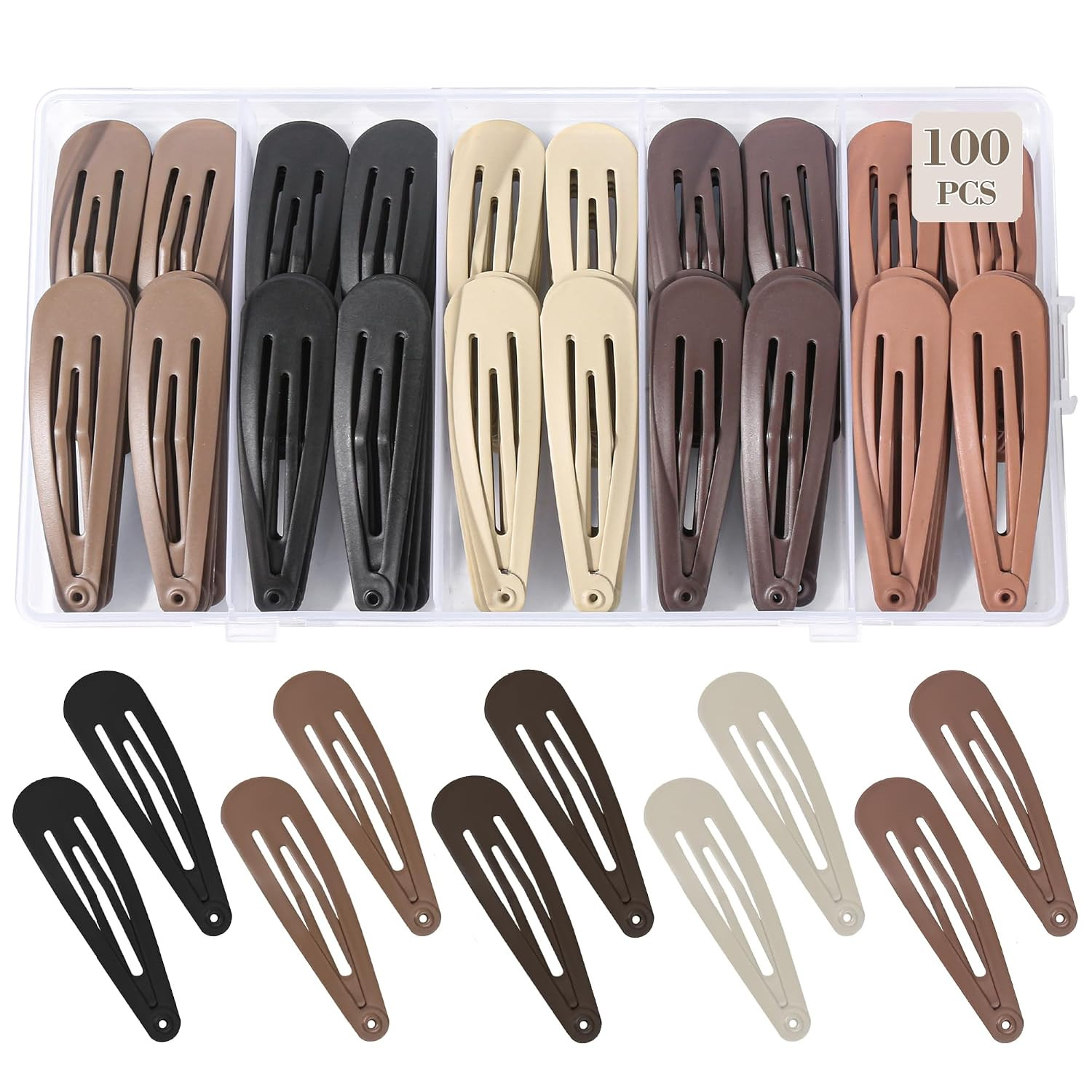 100Pcs Snap Hair Clips Hair Barrettes for Women Girls, No-Slip 100Pcs Snap Hair Clips Hair Barrettes for Women Girls, No-Slip
