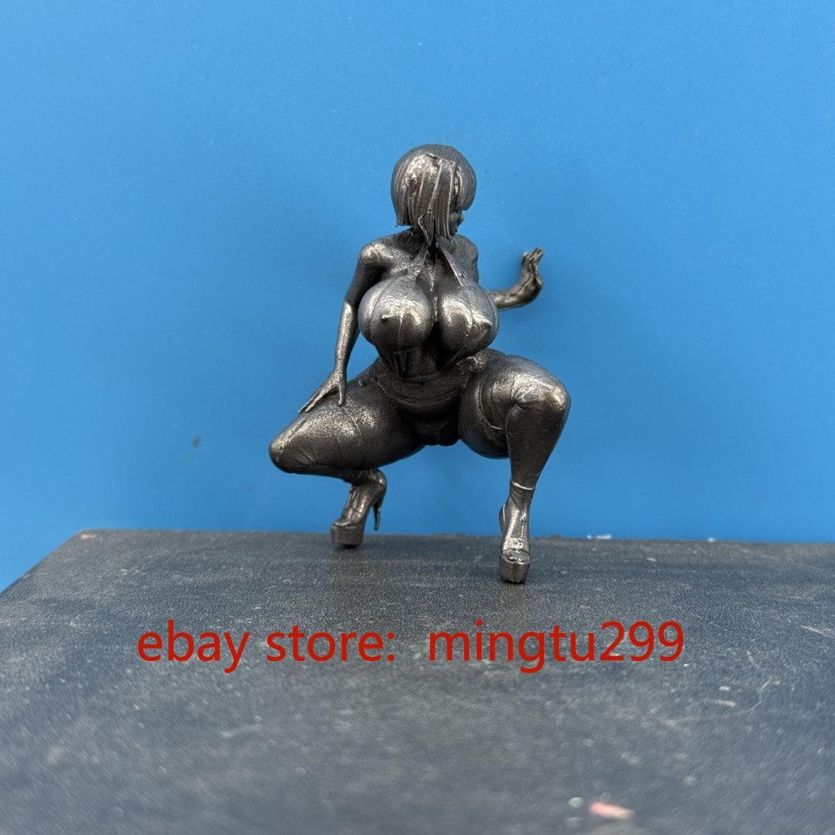 Chinese Old Bronze Copper Statue Hand Carved Sexuality Beauty Girl Figurine Gift