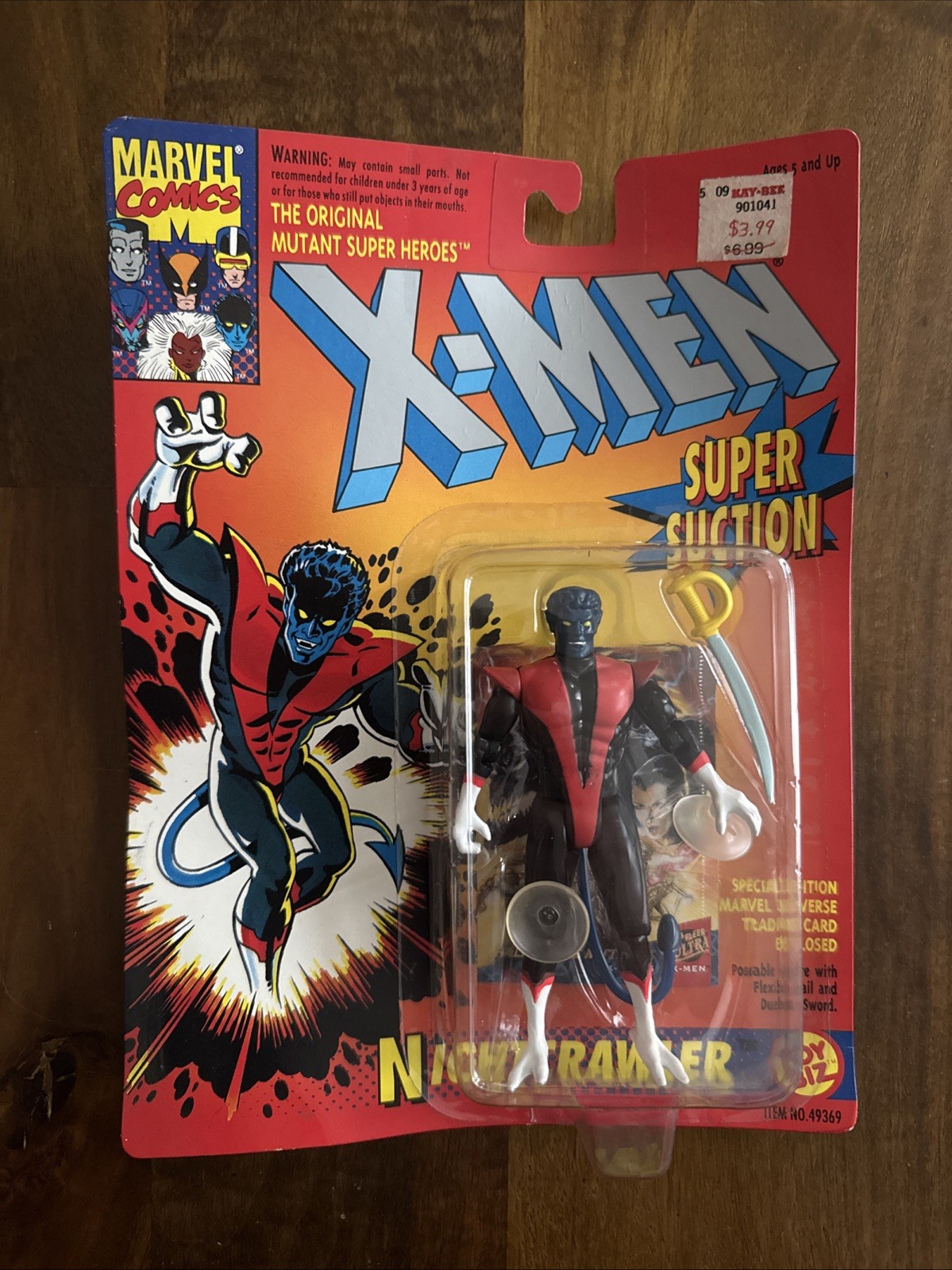 Vintage X-Men Nighrtcrawler Action Figure 1993 ToyBiz Marvel Super Suction New