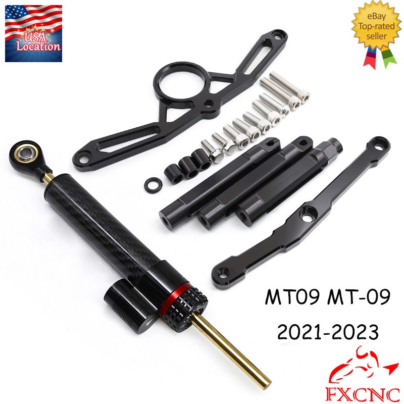 For Yamaha MT09 2021 2022 2023 Carbon Steering Damper & Stabilizer Bracket Mount