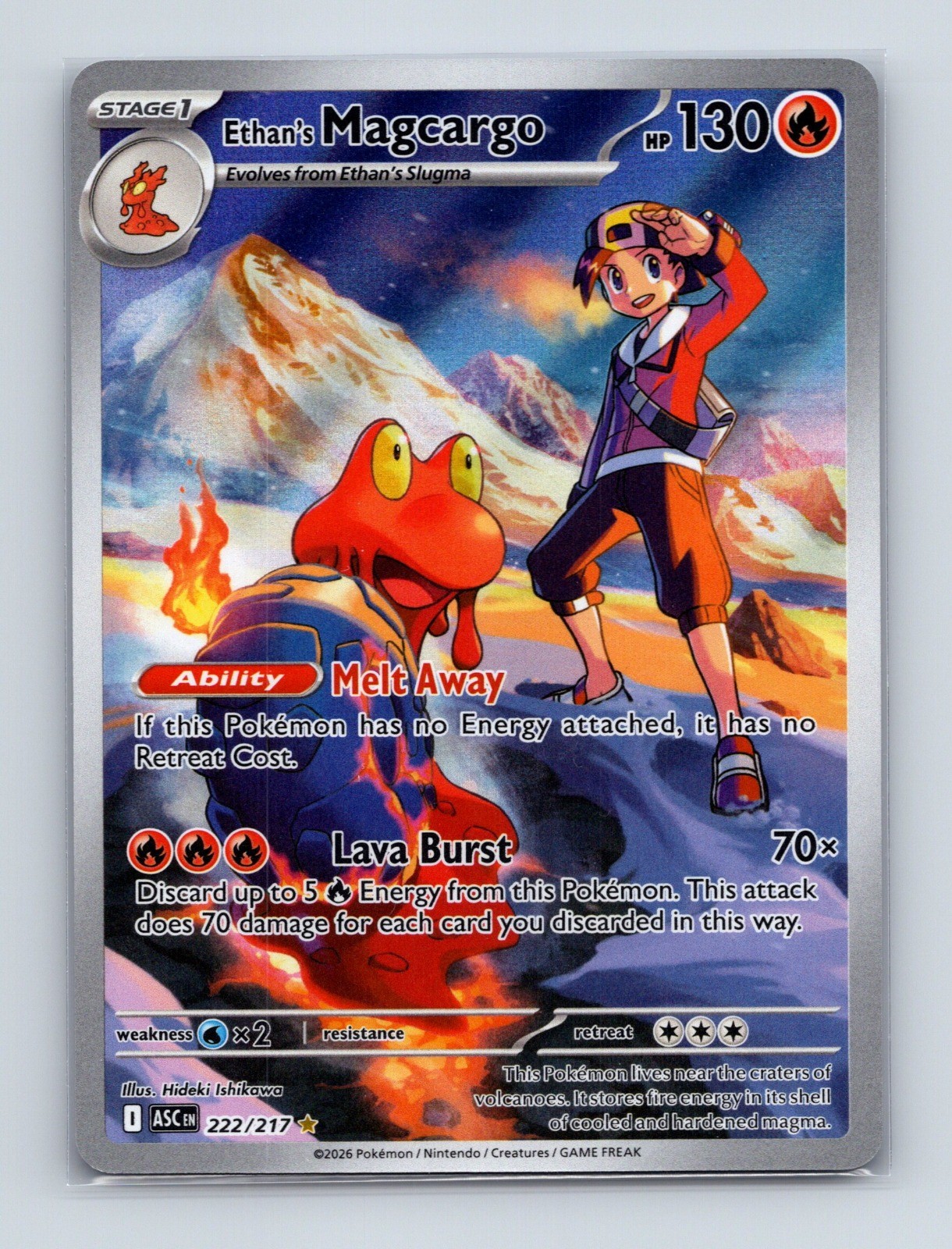 2026 Pokemon Ethan\'s Magcargo ME: Ascended Heroes 222/217 Illustration Rare NM