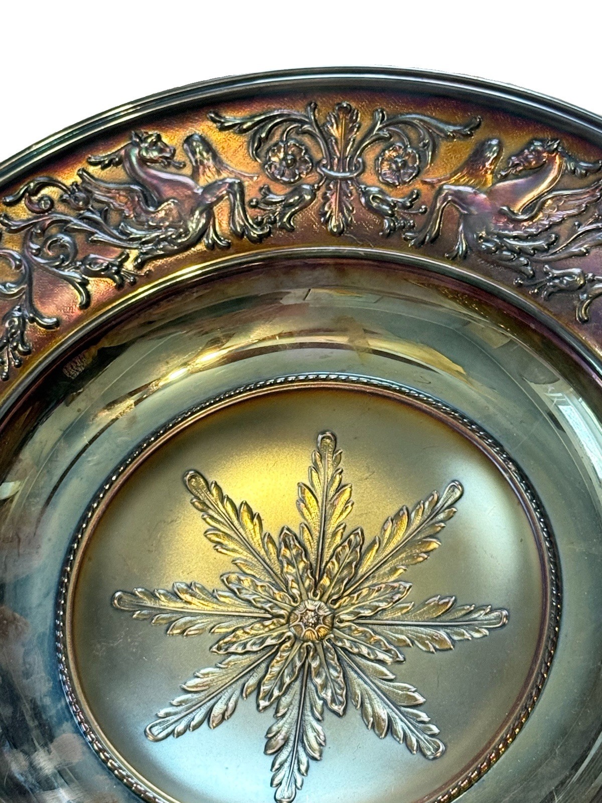 VTG Italian 800 Silver XLG 12.5” 4 Footed Dish Bowl Gryphons Uno UNOAERRE 510 G VTG Italian 800 Silver XLG 12.5” 4 Footed Dish Bowl Gryphons Uno UNOAERRE 510 G