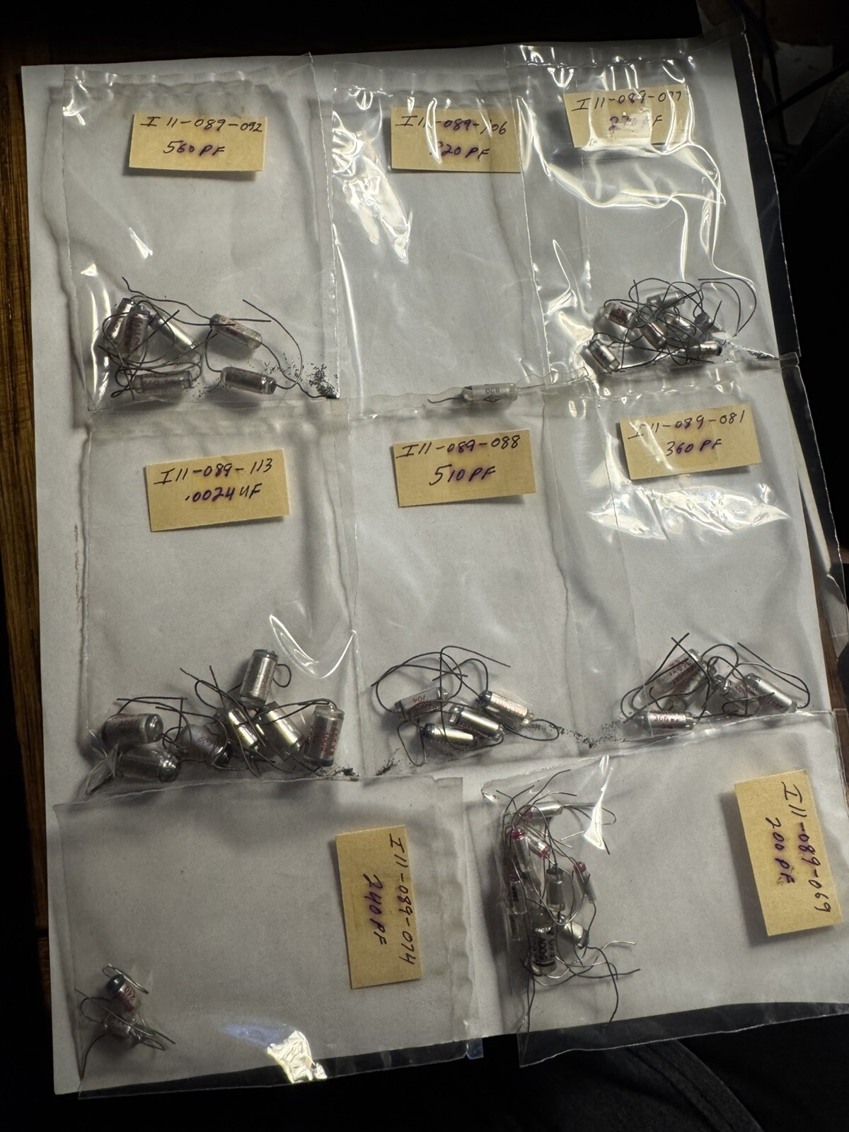 Huge Group Lot Polystyrene Film vintage Old RADIO audio capacitor 