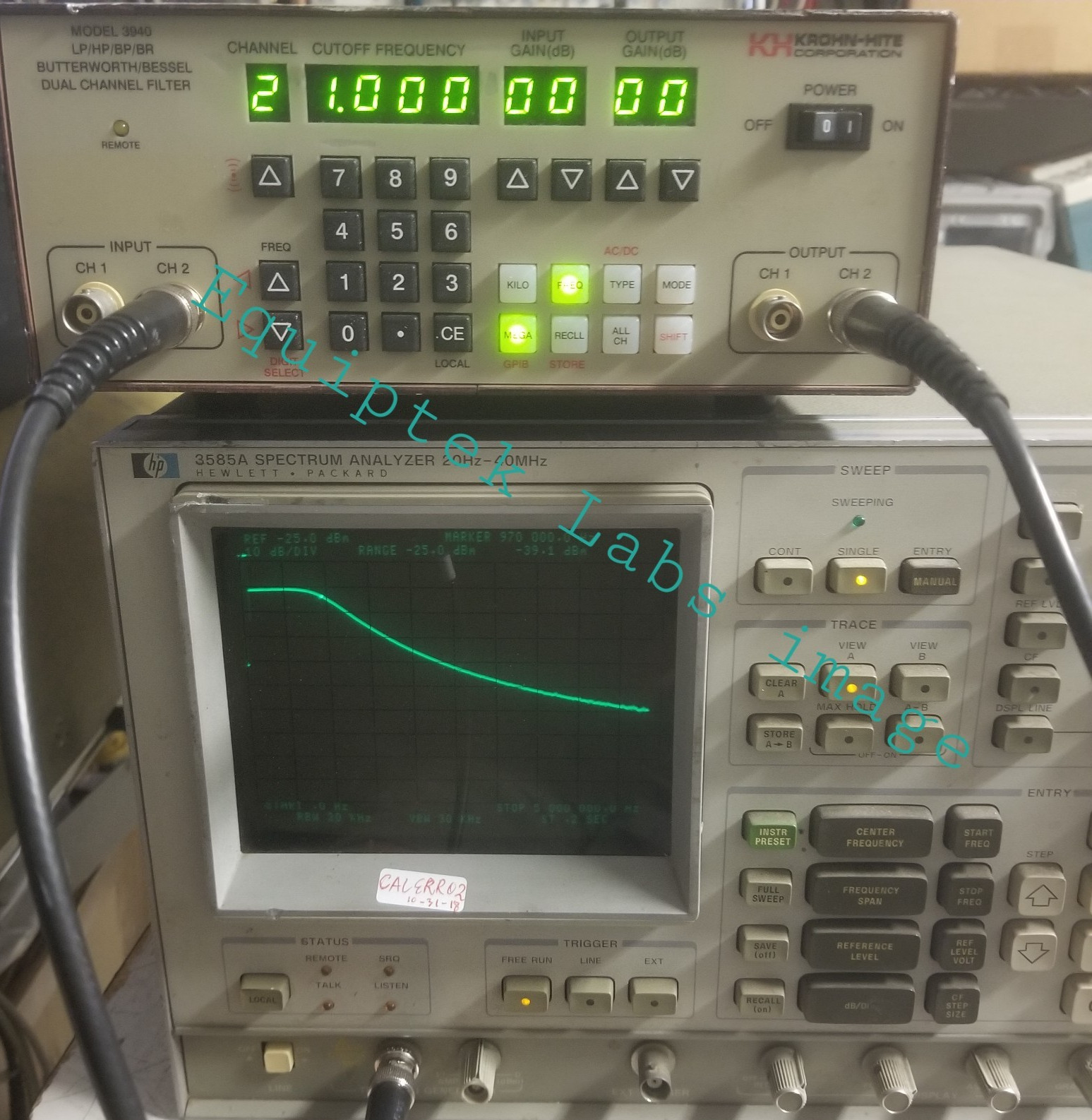 Krohn Hite 3940 Tunable Active Filter 3Hz - 2MHz 2 Ch. GPIB Programmable TESTED
