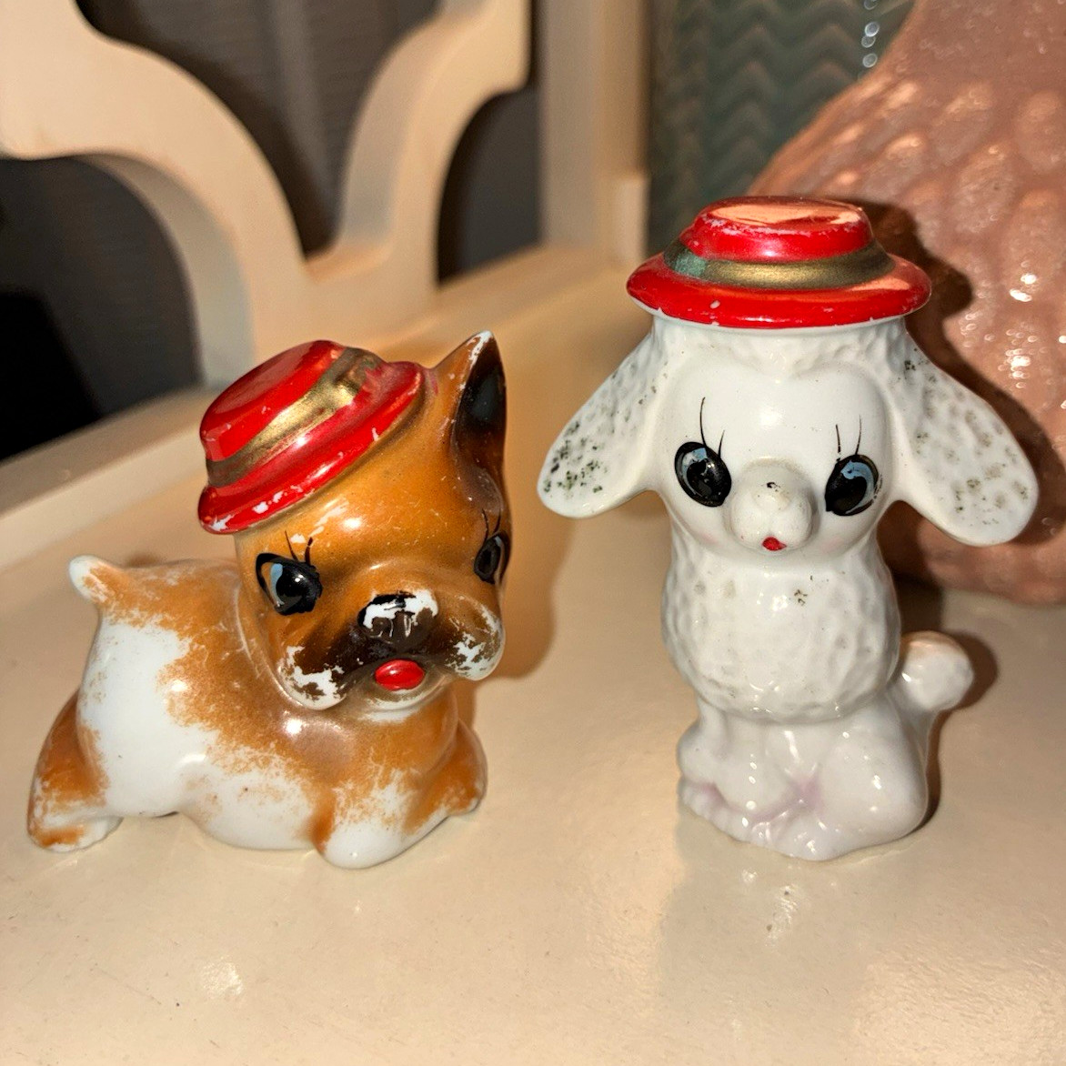Vintage Mid-Century Anthropomorphic Ceramic Dog Pair Vintage Mid-Century Anthropomorphic Ceramic Dog Pair
