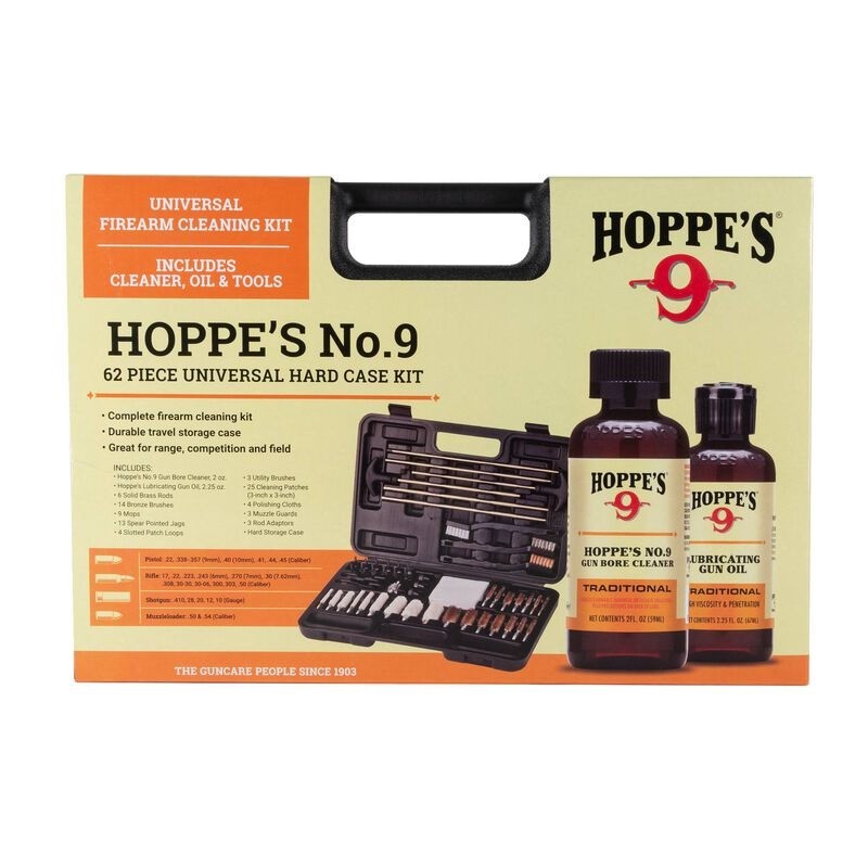 Hoppe\'s 62108 Deluxe Gun Cleaning Kit 62-Piece Universal Firearm Hard Case Kit