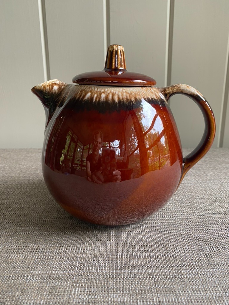 Vintage Hull USA Oven Proof Brown Drip Glaze Tea Pot