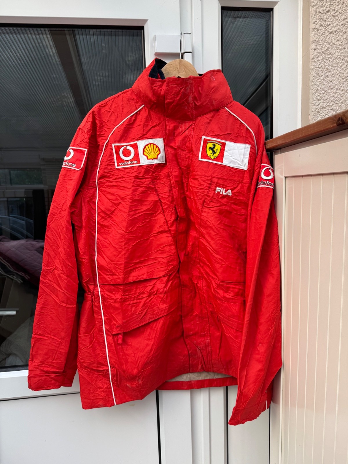 Rare Vintage Fila x Ferrari F1 Racing Jacket Red Vodafone Shell Team