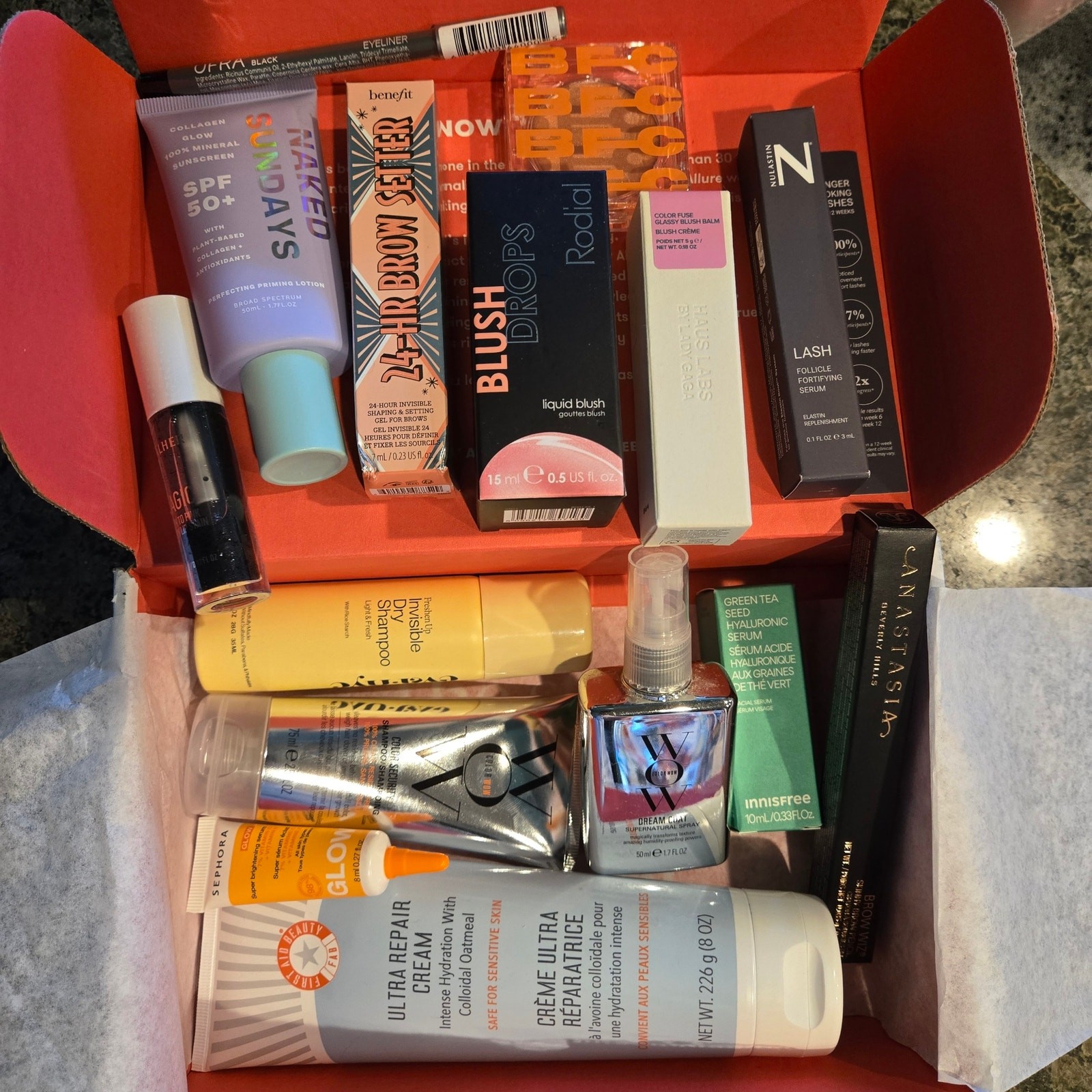 Allure Beauty Box Bundle Sephora Makeup Skincare Haircare Benefit Naked Sunday