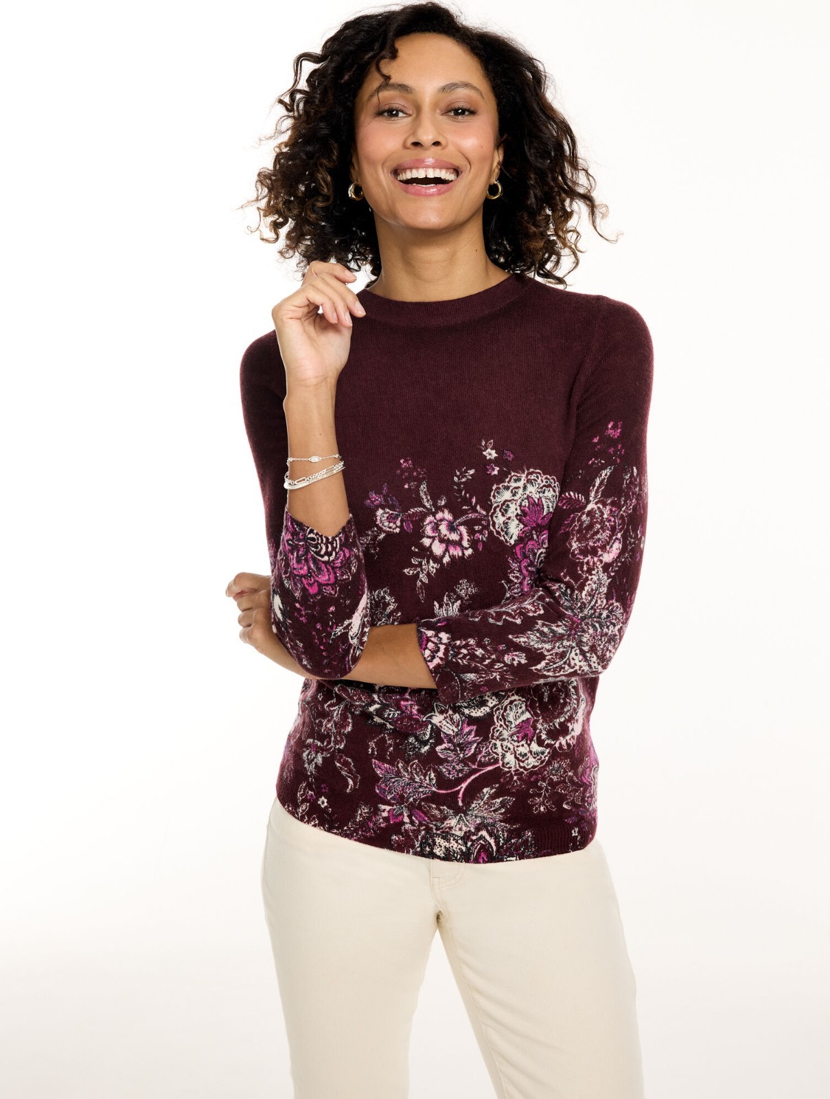 Audrey Cashmere Sweater - Fresco Floral at Talbots, NWT $199, have all size Audrey Cashmere Sweater - Fresco Floral at Talbots, NWT $199, have all size
