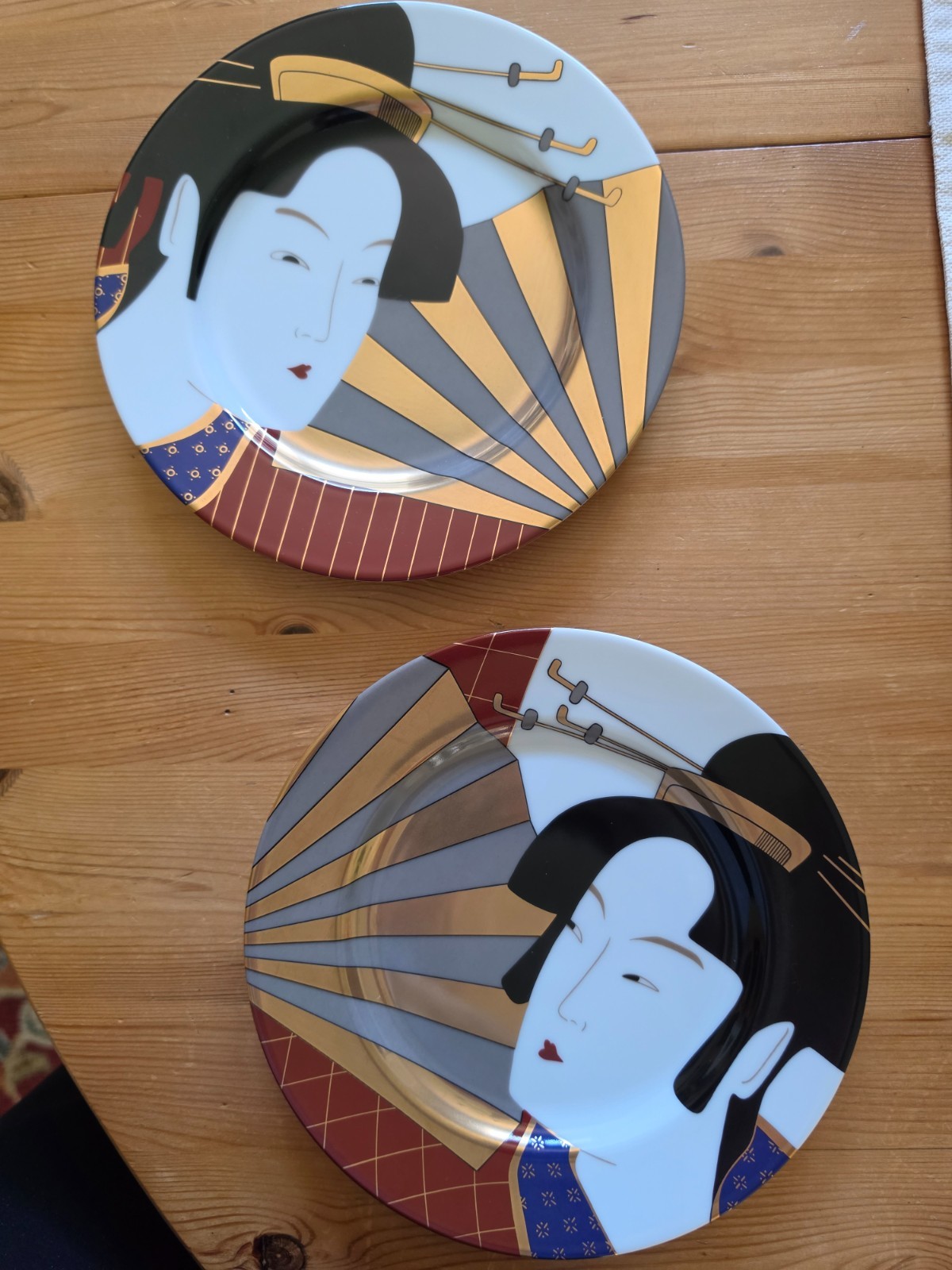 Vintage Fitz & Floyd Geisha Porcelain 7.5\