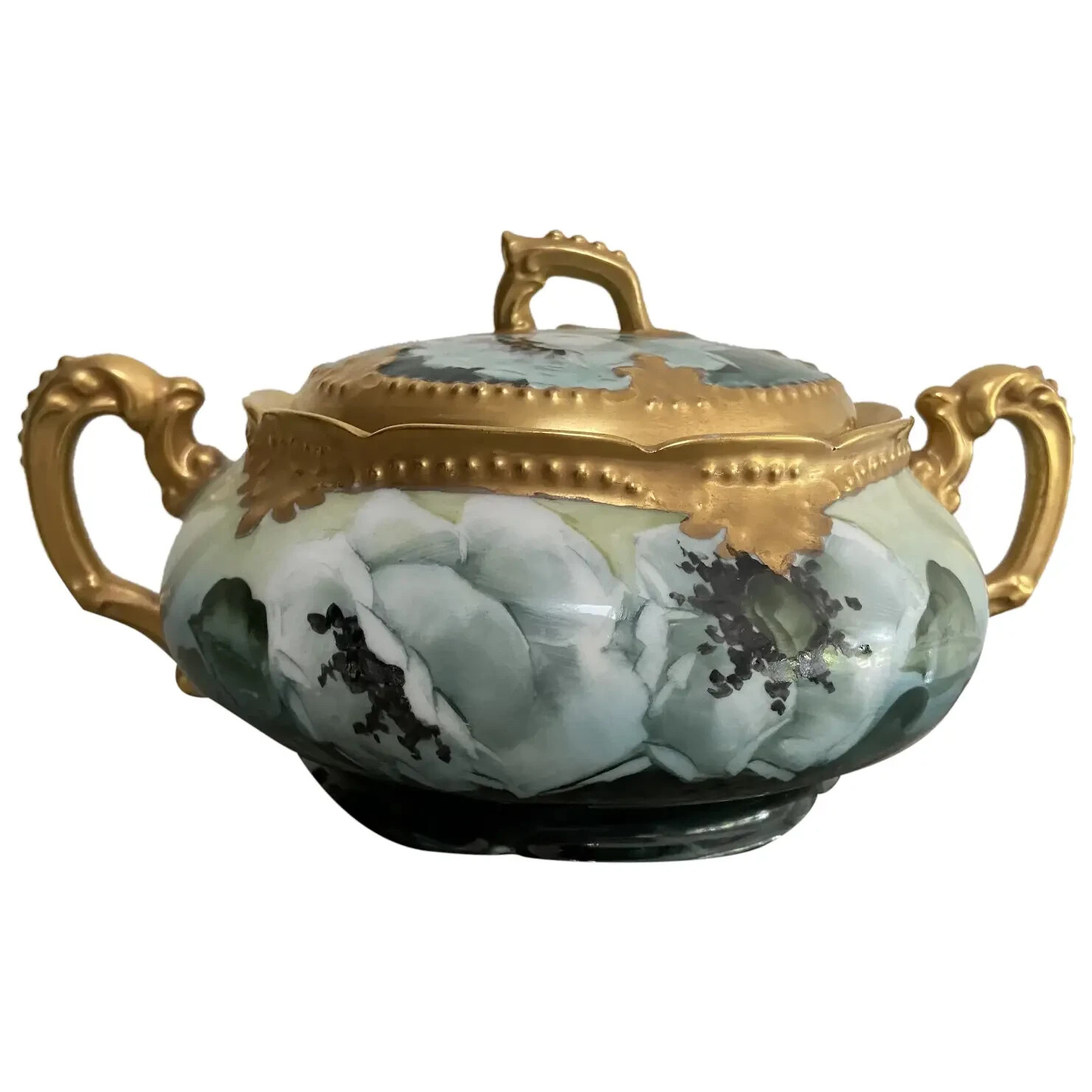 Antique AK Klingenberg Limoges France Hand Painted Covered Serving Dish Antique AK Klingenberg Limoges France Hand Painted Covered Serving Dish