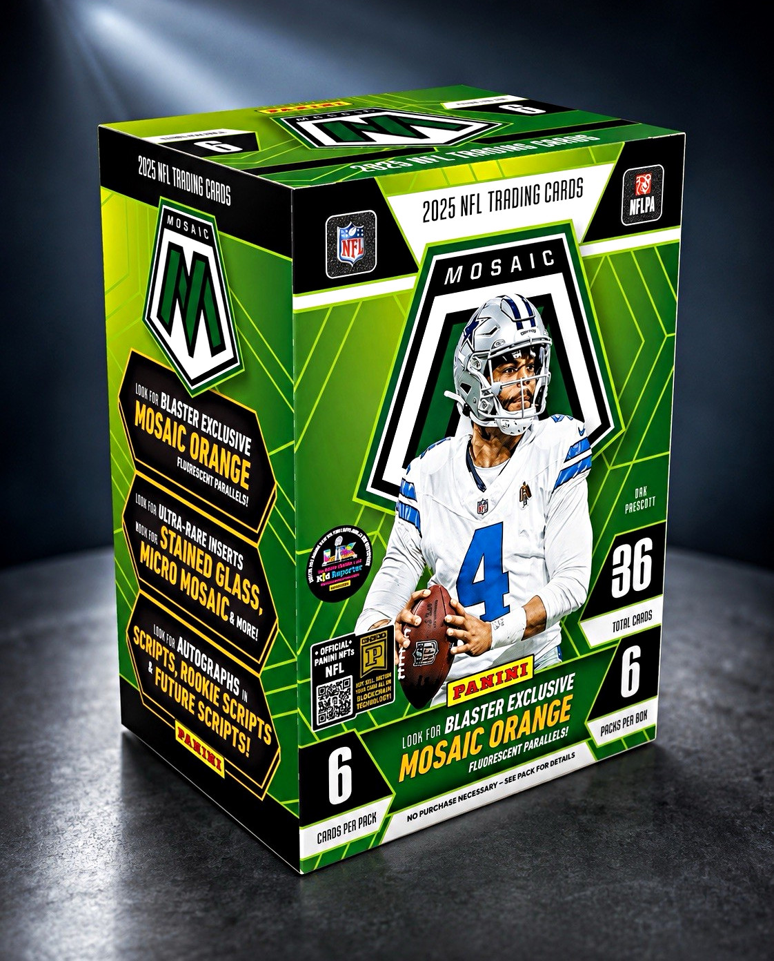 Panini Mosaic 2025 NFL Blaster Case (20 Boxes) Mosaic Green