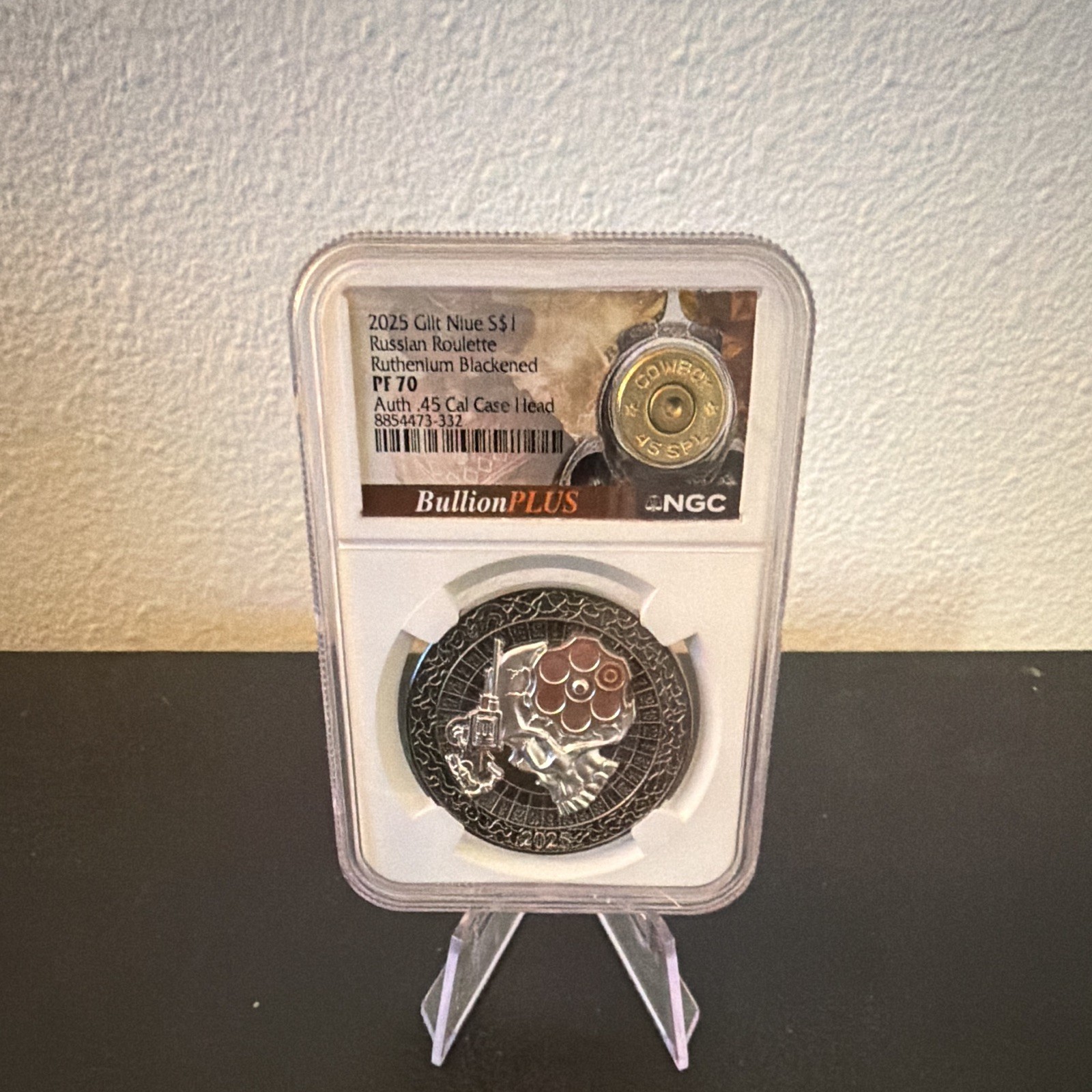Niue 2025 Russian Roulette Silver $1 Coin NGC PF70 Cert #8854473-332 Niue 2025 Russian Roulette Silver $1 Coin NGC PF70 Cert #8854473-332