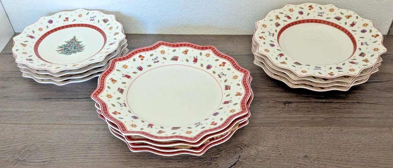 Villeroy & Boch Toy\'s Delight Christmas 12 Pc Plate Set 4ea Porcelain - B5