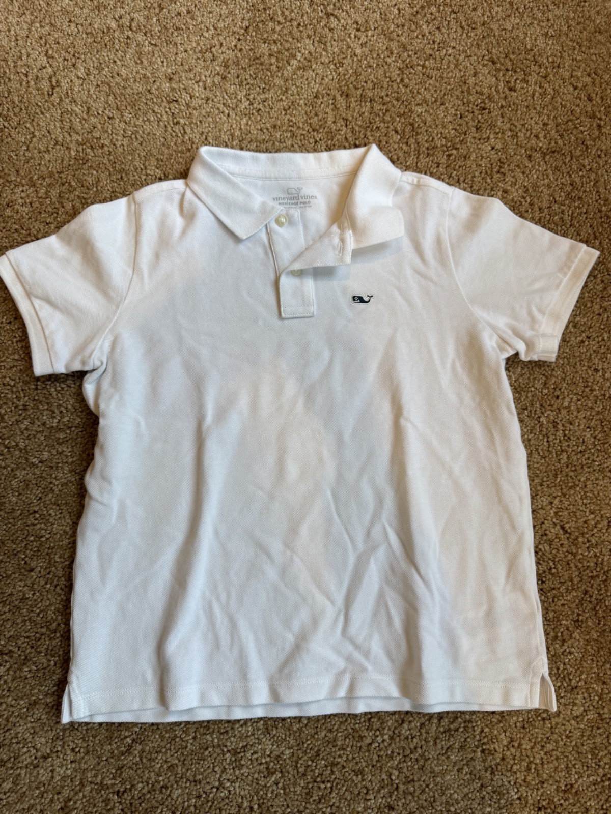Boys Vineyard Vines Heritage polo, Size Small, White