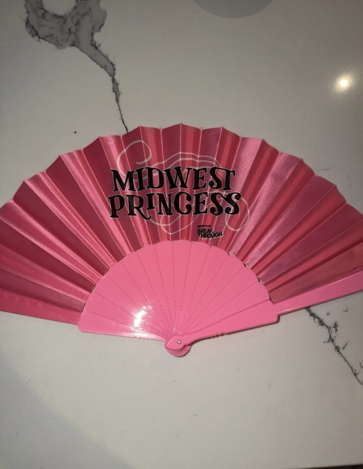 Chappell Roan Midwest Princess Pink Pleated Folding Hand Fan Chappell Roan Midwest Princess Pink Pleated Folding Hand Fan