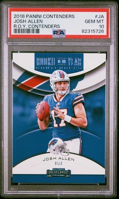 2018 Panini Contenders Josh Allen #RYA-JA (RC) Rookie Bills PSA 10 2018 Panini Contenders Josh Allen #RYA-JA (RC) Rookie Bills PSA 10
