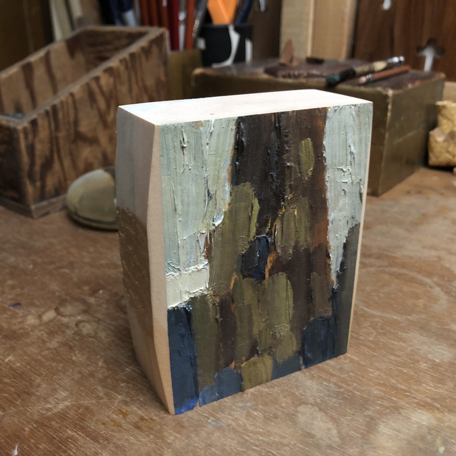 Rob Vetter Original Oil Painting on Scrap Lumber 2x4 Landscape No. VI NW Art Rob Vetter Original Oil Painting on Scrap Lumber 2x4 Landscape No. VI NW Art
