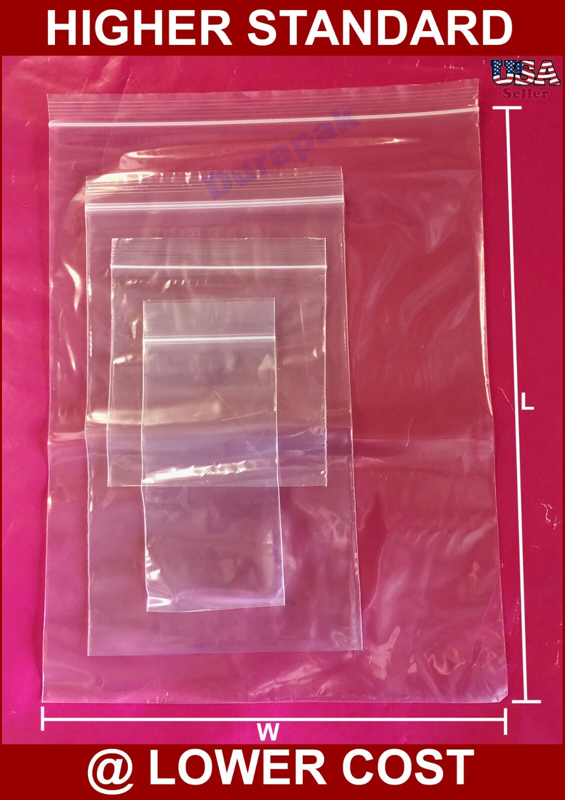 1000-10000 pcs 2 Mil Clear Zip Reclosable Seal Poly Bag 1.5x2 1000-10000 pcs 2 Mil Clear Zip Reclosable Seal Poly Bag 1.5x2