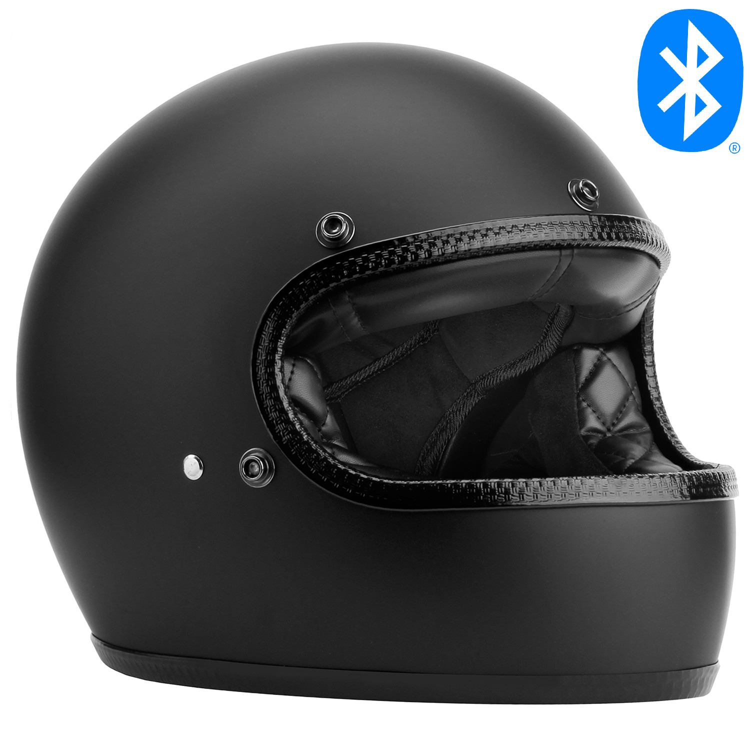 NEW Bluetooth Motorcycle Helmet DOT Full Face S-M-L-XL-XXL Matte vintage retro