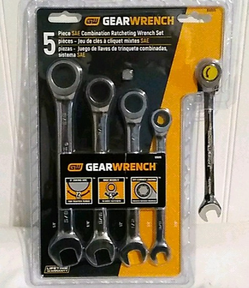 Gearwrench 5 pc SAE Combination Ratcheting Wrench Set 93005 Gearwrench 5 pc SAE Combination Ratcheting Wrench Set 93005