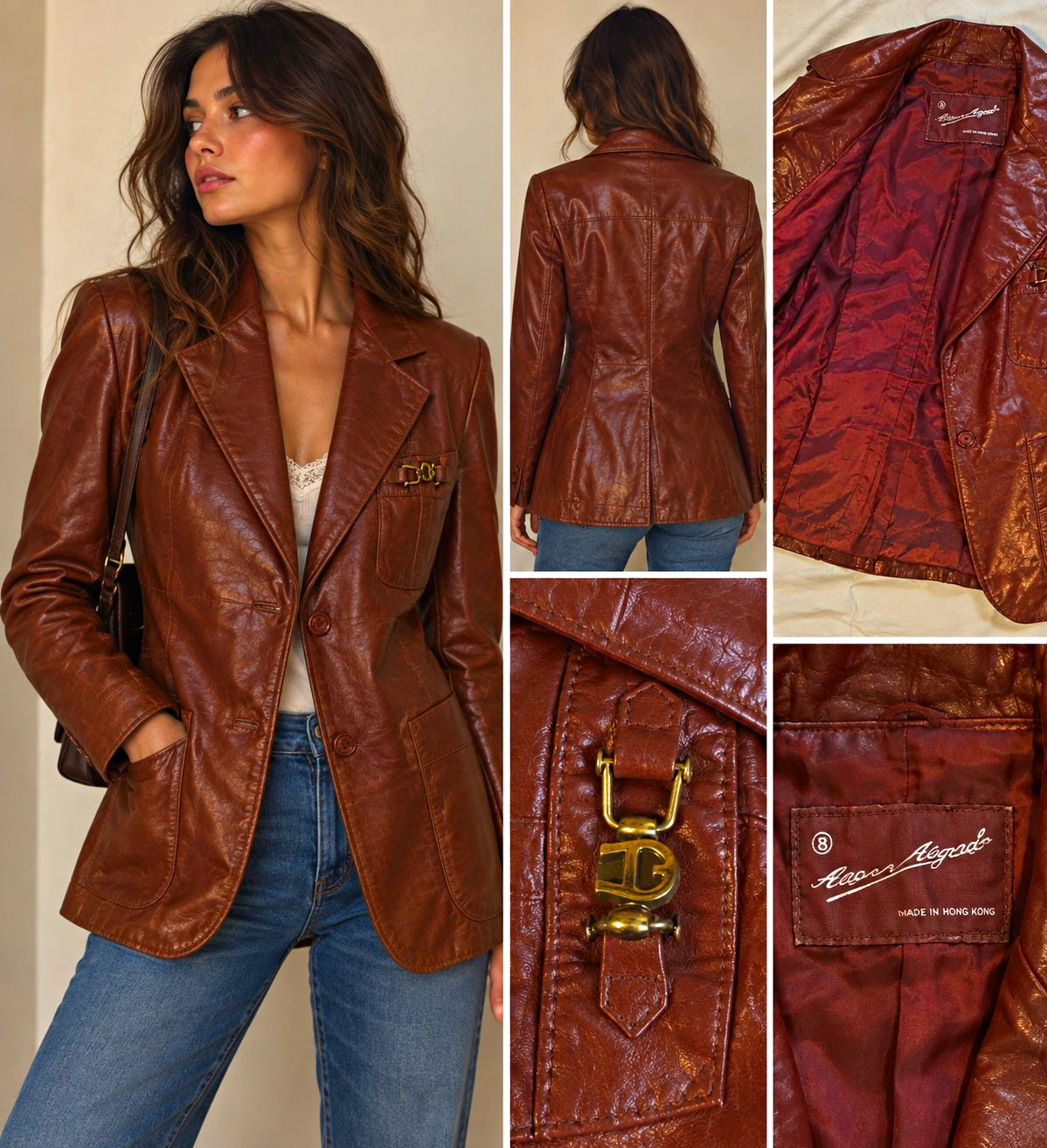 Women’s Maroon Leather Blazer Jacket Collared Lined Size 8 Fits A Small Or Xsm Women’s Maroon Leather Blazer Jacket Collared Lined Size 8 Fits A Small Or Xsm